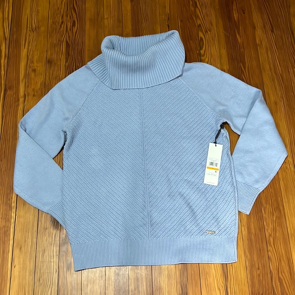 NWT Calvin Klein Blue Cowl Periwinkle Sweater